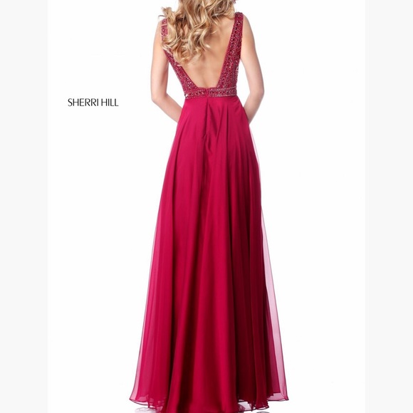 Red Sherri hill size 8 pageant prom evening gown - Picture 2 of 5